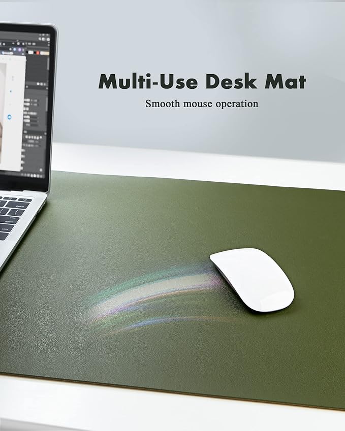 YSAGi Double-Sided Desk Pad, 35.4"x17"Leather Desk Mat, Eco Cork Desk Pad - Image 5