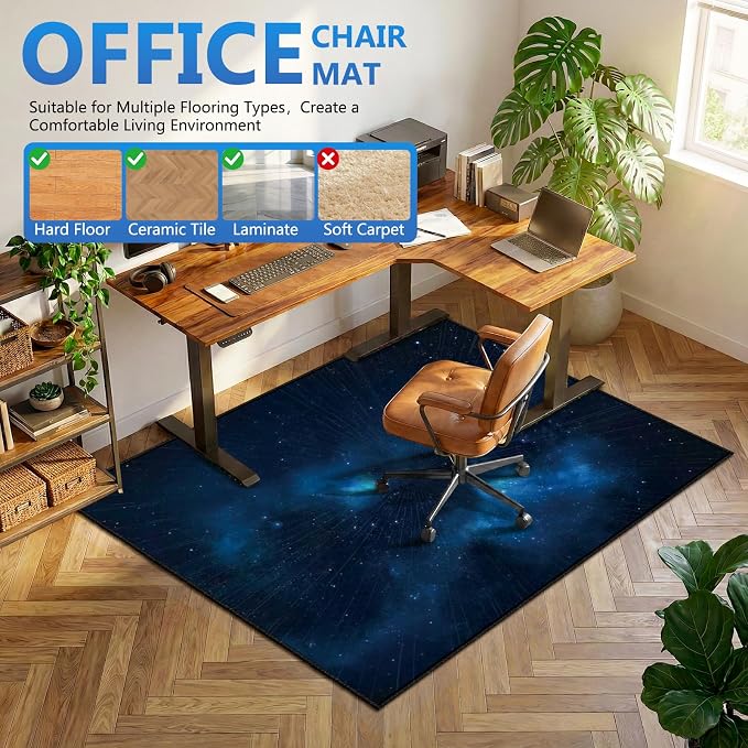 Office Chair Mat for Hardwood Floor&Tile Floor, Under Desk Rug for Rolling - Image 3