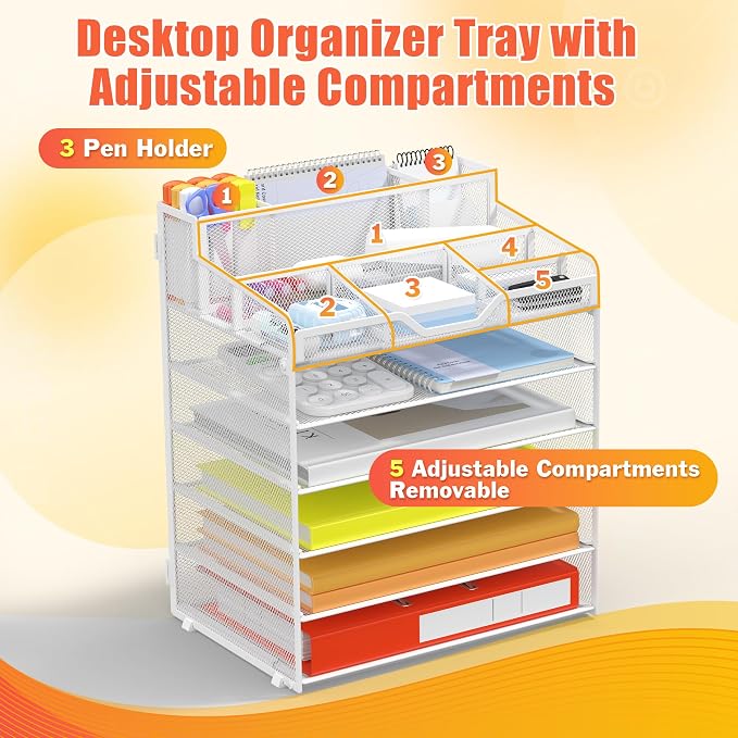 Docnest 6 Tier Mesh Desk Organizer - Image 5
