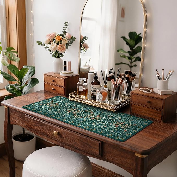 iCasso Aesthetic Floral Desk Mat, L Mouse Pads, Anti-Slip Retro Mousepad - Image 7