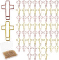 60 Pack Cross Paper Clips, Metal Cross Shaped Bookmarks by Unknown