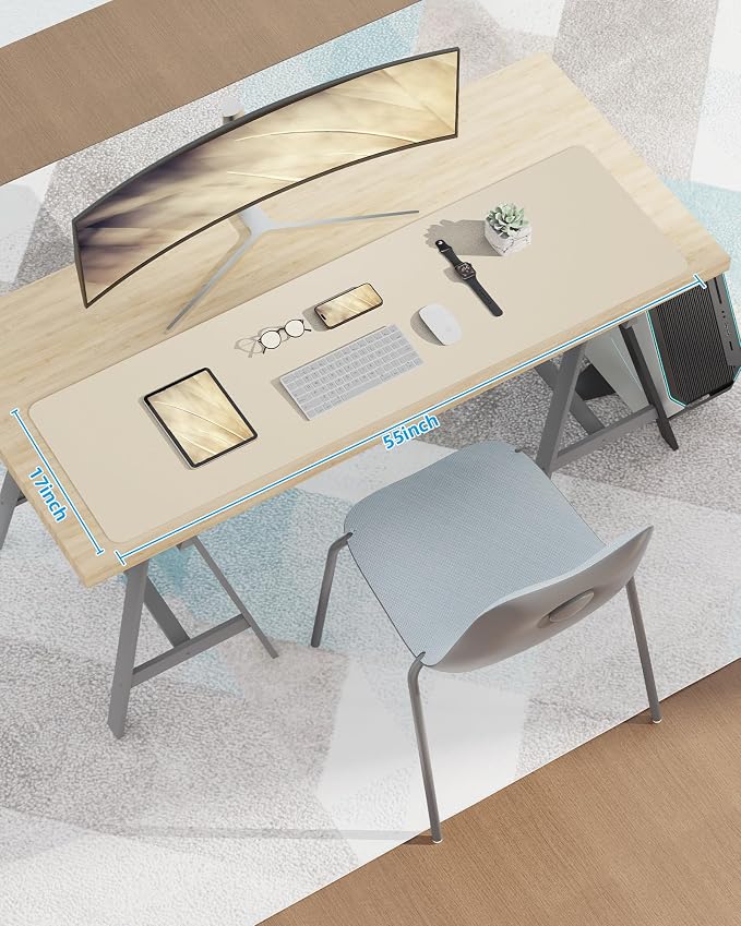 AFIING Leather Desk Pad Protector, Mouse Pad, Office Desk Mat, Non-Slip PU - Image 8