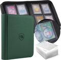 Toploader Binder, Holds 160 Toploaders, 100 Toploaders INCLUDED, 4-Pocket PU by Pemocyny