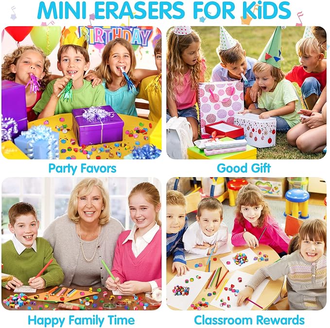 JUNEBRUSHS 150 Pieces Mini Erasers - Image 6