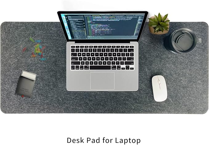 DAWNTREES Non-Slip Felt Desk Mat, 36 x 16 Inches Large Desk Pad Protector - Image 8
