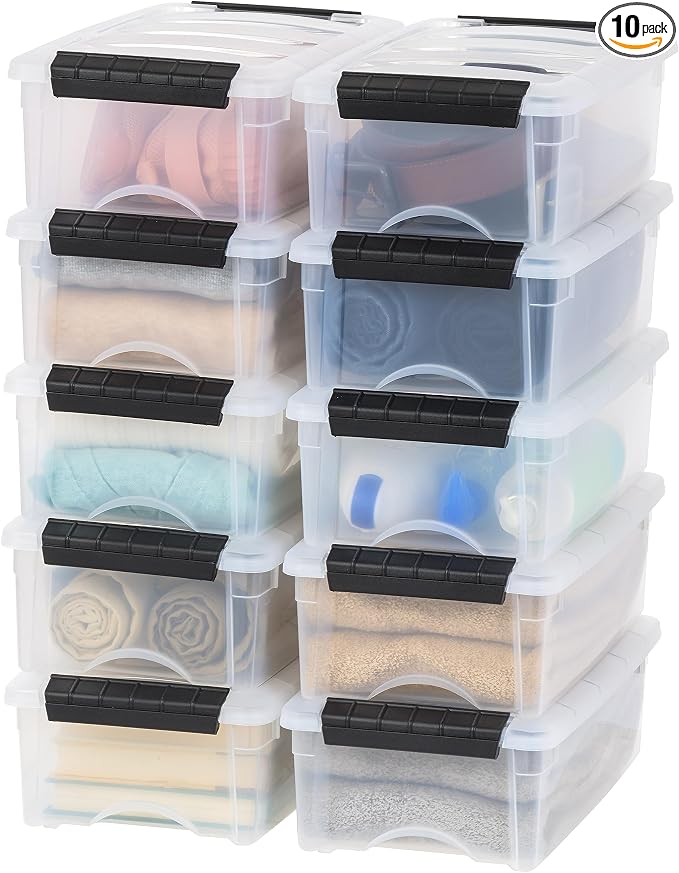 IRIS USA 6 Qt Stackable Plastic Storage Bins by IRISUSA