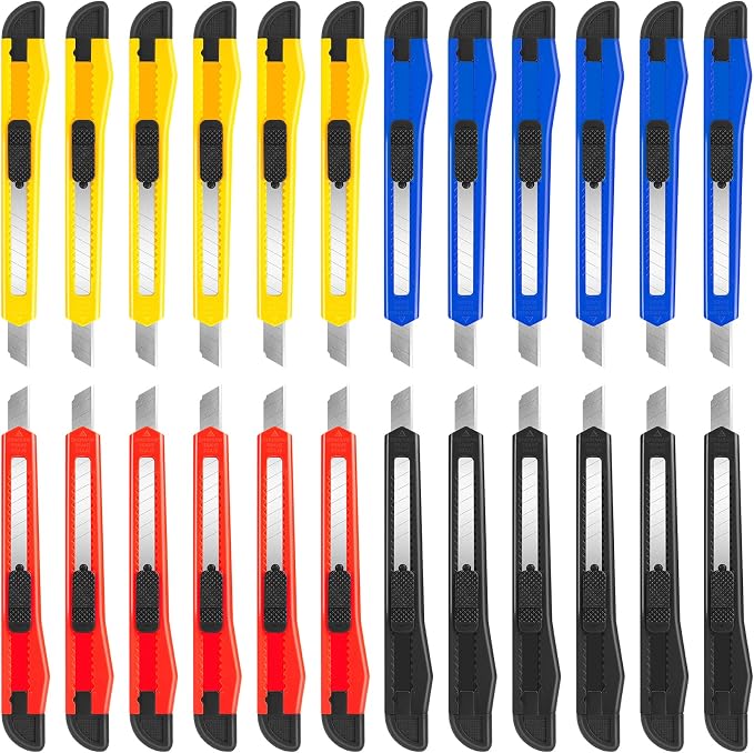 DIYSELF 24Pack Box Cutters Utility Knife Box Cutter Retractable, Extended Use by DIYSELF