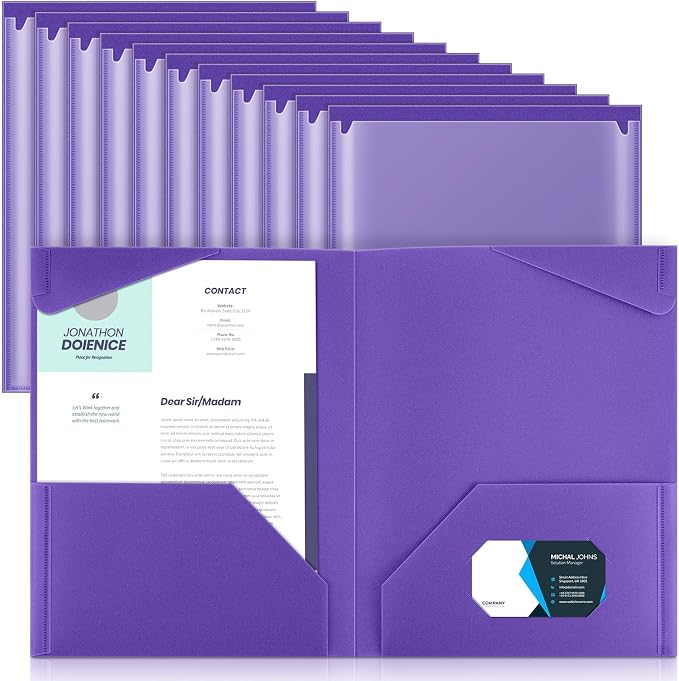 Henoyso 18 Pack Purple Plastic Folders by Henoyso