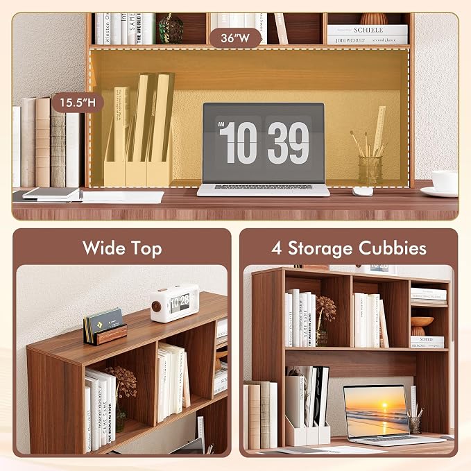 Tangkula Desktop Bookshelf, Countertop Storage Hutch - Image 6