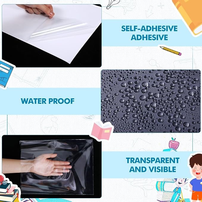 Outus 30 Pcs Self Adhesive Shop Ticket Holders Clear Plastic Sleeves Adhesive - Image 4