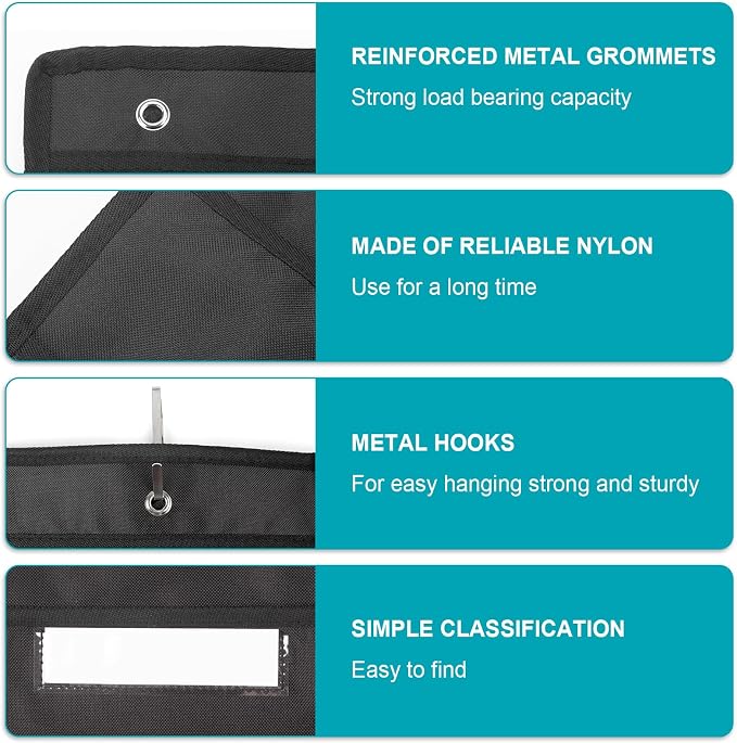 KIKIGOAL 10 Pockets Hanging Wall File Organizer, Heavy Duty Storage Pocket Chart - Image 4