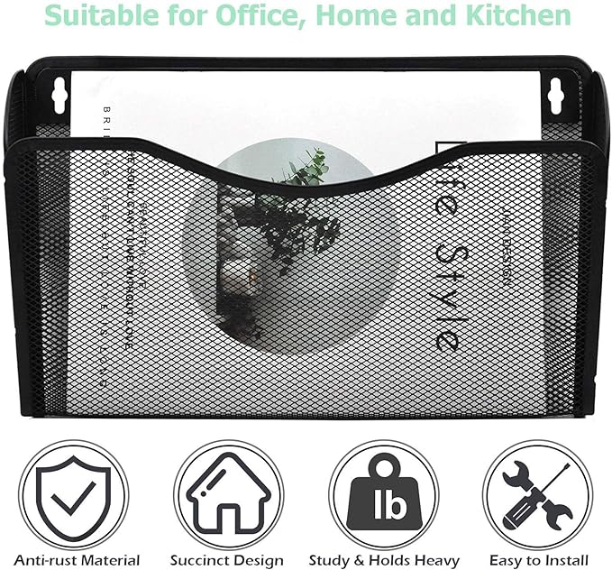 EASEPRES 6 Single Pocket Mesh Hanging File Organizer, Vertical Wall Mounted - Image 5