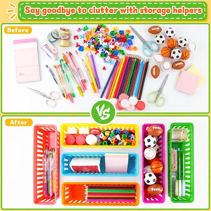 ZZYFGH 12 Pcs Pencil Holder for Classroom, Colorful Pen Baskets, Pencil Holder - Image 3
