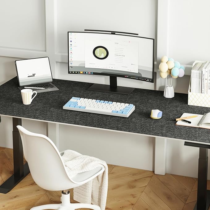 Large Felt Desk Mat, 47.2"x 23.6", Non-Slip Desk Pad - Image 6