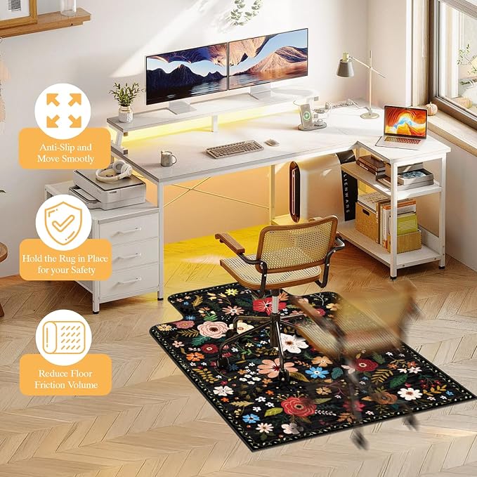 Office Chair Mat for Hardwood Floor & Tile Floor, Under Desk Rug for Rolling - Image 4