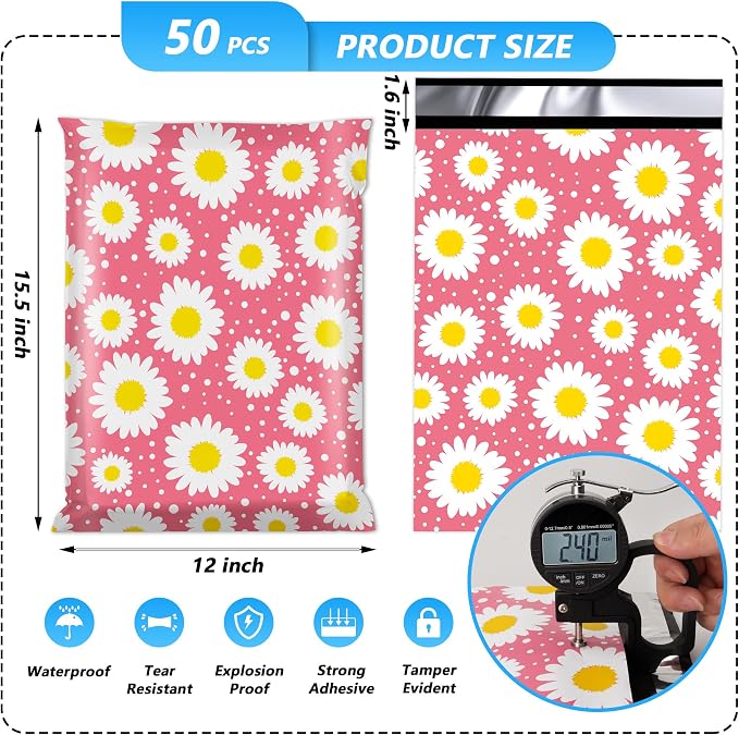Poly Mailer 12x15.5 Inch 50 Pcs, Waterproof and Tear-Resistant Shipping Bags - Image 2