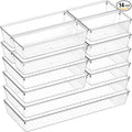 Criusia 14 PCS Clear Plastic Drawer Organizer Set by Criusia