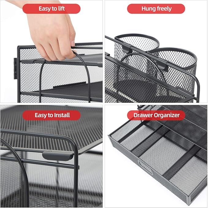 Marbrasse Desk Organizer and Accessories, 4-Tier Paper File Letter Tray - Image 3