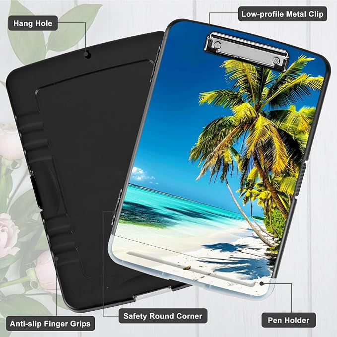 Blue Beach Palm Tree A4 Clipboard - Image 5