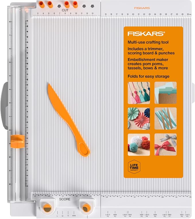 Fiskars 12" All-in-One PPC Tool, TripleTrack System, Scoring Surface, Pom Pom by Unknown