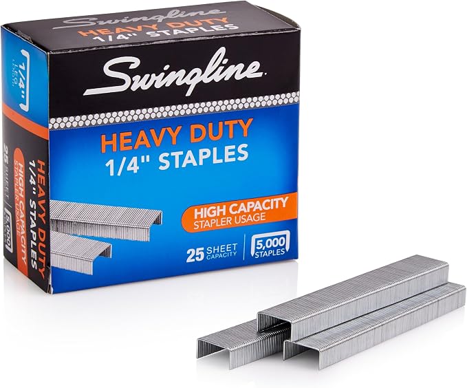 Swingline Staples, Heavy Duty, 1/4" Length, 25 Sheet Capacity, 1 Pack by Swingline