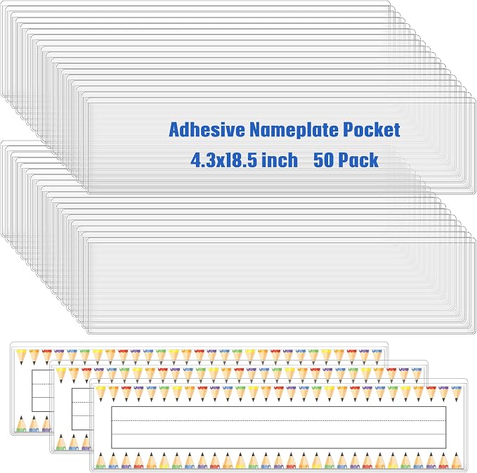 Jeyiour 50 Pcs Label Holders Adhesive Nameplate Pockets Storage Bin Labels by Jeyiour