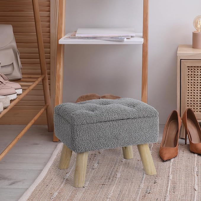 OGEMXU Storage Ottoman, Small Storage Ottoman Foot Stool - Image 7