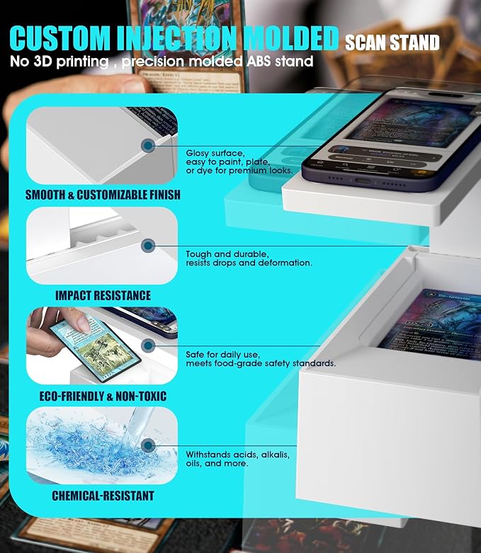 MTG Card Scanner Stand for ManaBox, Adjustable Phone Holder, Sloped Tray - Image 2