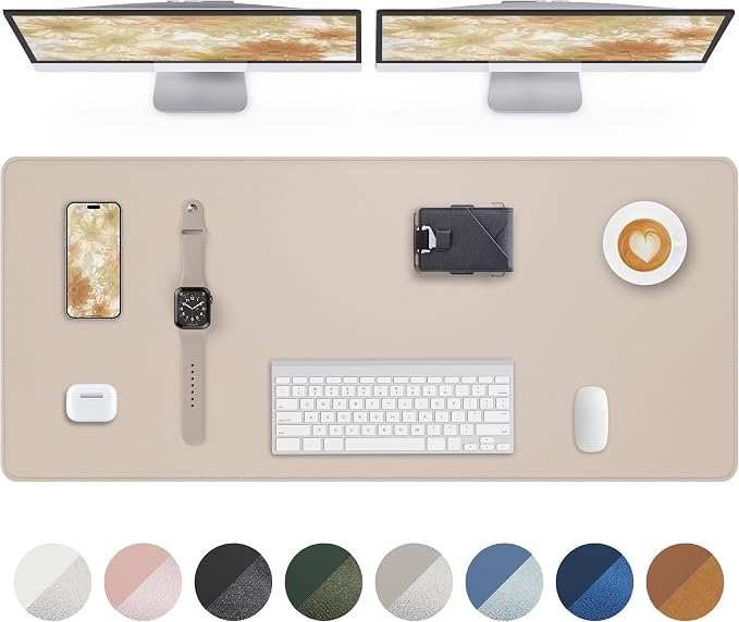 AFIING Leather Desk Pad Protector, Office Mat, Large Mouse Pad, Non-Slip PU by AFIING