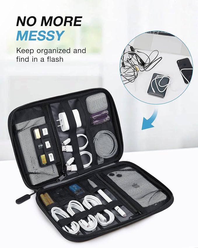 BAGSMART Large Electronics Travel Organizer Case, Tech Accessories Cord Storage - Image 2