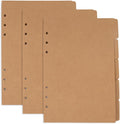 AUEAR, 3 Sets A5 Kraft Paper Divider 6 Holes Ring Index Page Tab Cards by AUEAR