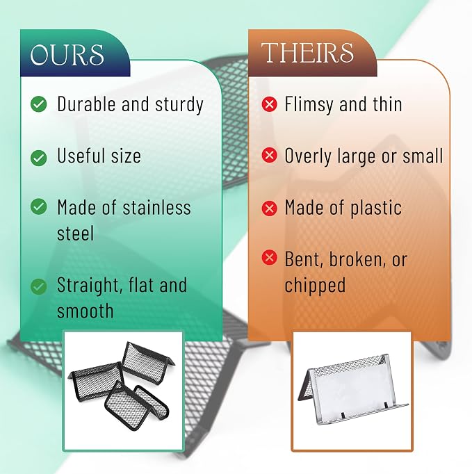 Mr. Pen- Metal Mesh Business Card Holders, 3 Pack, and Business Use, Flat and - Image 5