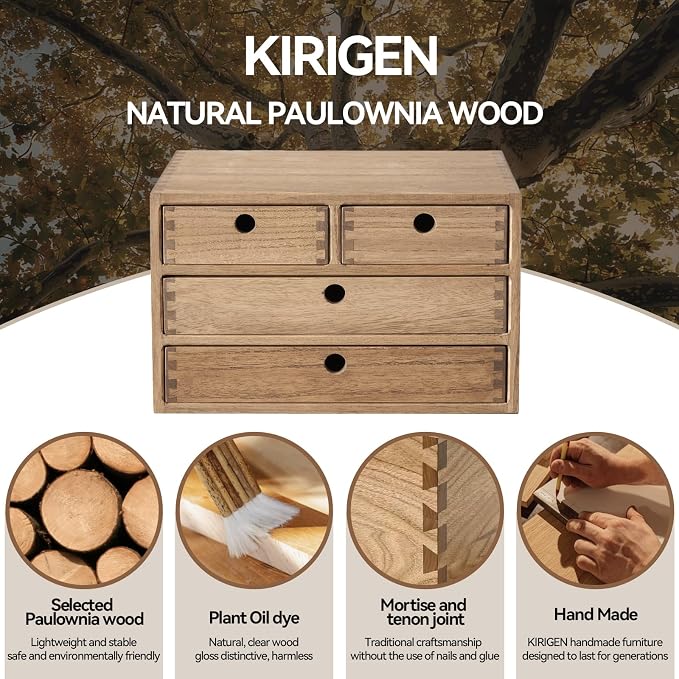 KIRIGEN Wood Desktop Storage Cabinet - Image 7