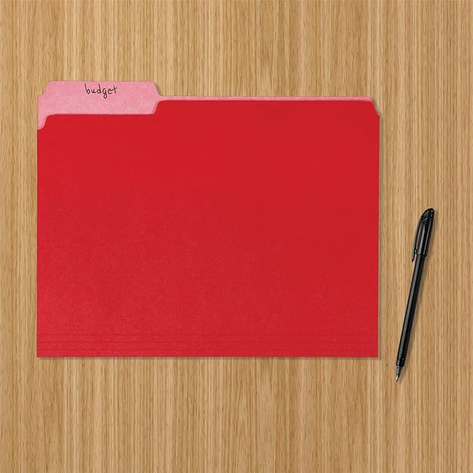Amazon Basics File Folders for Organization, Letter Size, 1/3 Cut Tab - Image 5