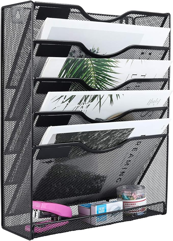 EasyPAG 5 Tier Wall File Holder Mesh Hanging Folder Organizer - Image 7