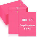 Geyee 100 Pcs Clasp Manilla Envelopes 6 x 9 Inch Gummed Colored Envelopes by Geyee