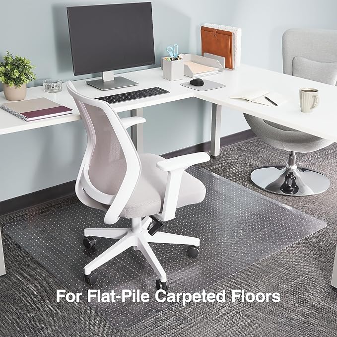 Staples Office Chair Mat, Flat-Pile Carpets, 60 x 46 Inch, Smooth Glide - Image 2