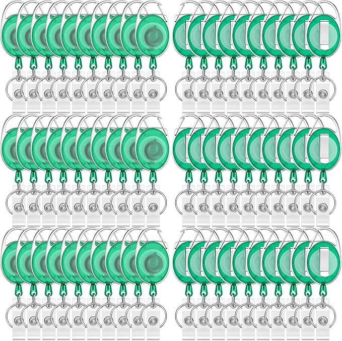 Honoson 50 Pcs Heavy Duty Retractable Badge Reels Batch ID Badge Holder by Honoson