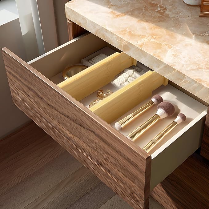 VaeFae 6 Pack Bamboo Drawer Dividers, Expandable Separators - Image 8