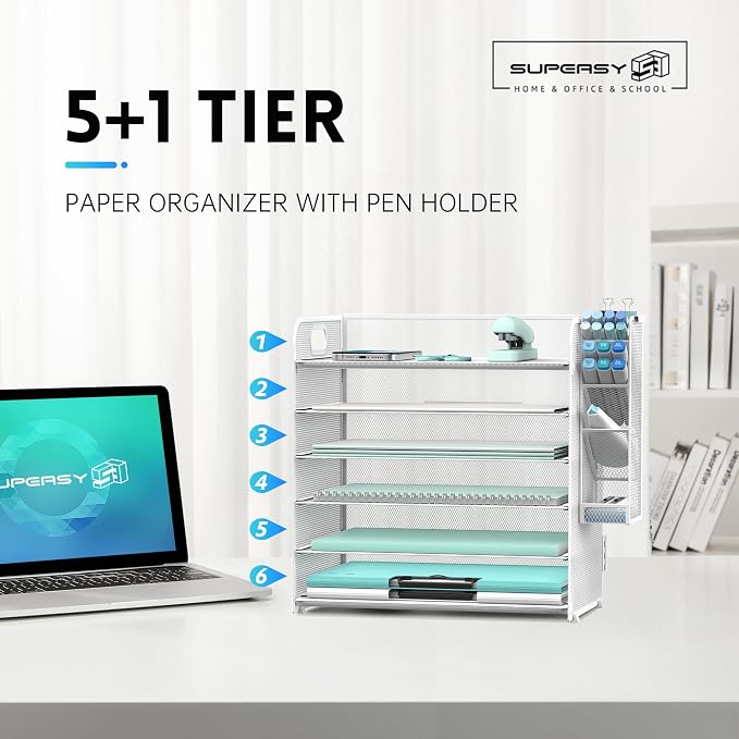 SUPEASY 6 Tier Paper Organizer - Image 2