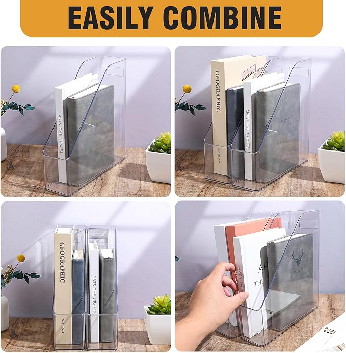 MAQUITA Magazine Holder, 2 Pack Acrylic Magazine File Holder, A4 Vertical File - Image 6