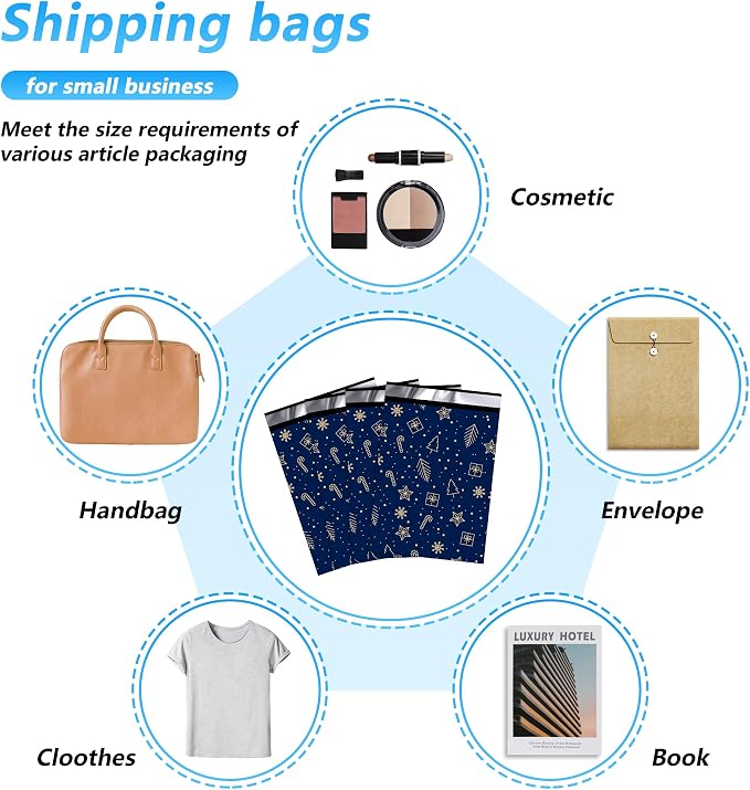 Christmas Poly Mailer 6x9 Inch 100 Pcs, Waterproof and Tear-Resistant Shipping - Image 8