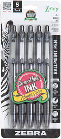 Zebra Pen Z-Grip Retractable Ballpoint Pen, Smooth-Flowing Black Ink, 1.0mm by ZebraPen