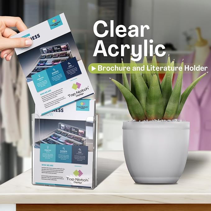 Acrylic Brochure Holder for Wall Mounting, Literature Holder for Magazines - Image 3