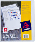 Avery Heavy Duty Plastic Document Sleeves, Holds up to 25 Sheets, 12 Clear by Avery