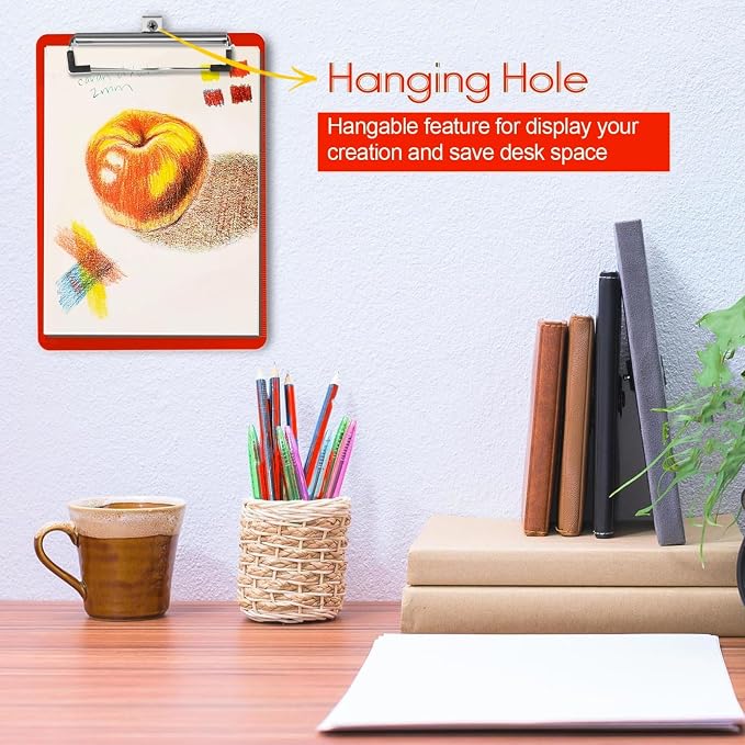 Red Nursing Clipboard with Pen Holder, Plastic Clip Boards 8.5x11 Heavy Duty - Image 6