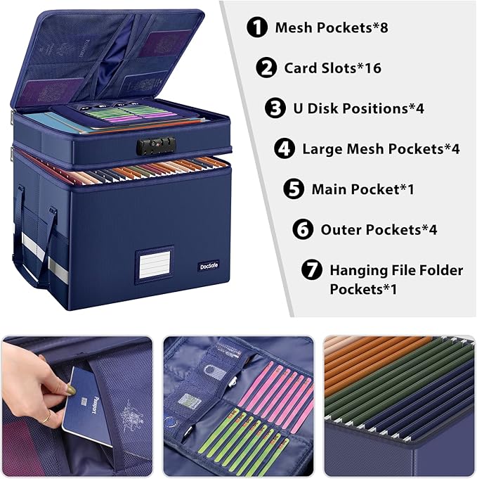 DocSafe File Box with Lock, Large Portable Home Office Filing Safe - Image 2