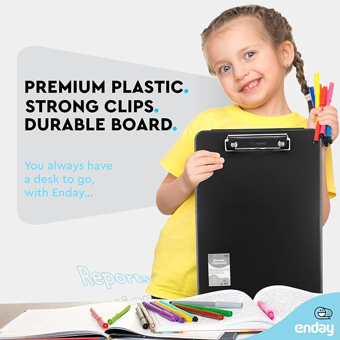 Clipboard with Storage Black, Letter Size Storage Clipboard with Compartments - Image 7
