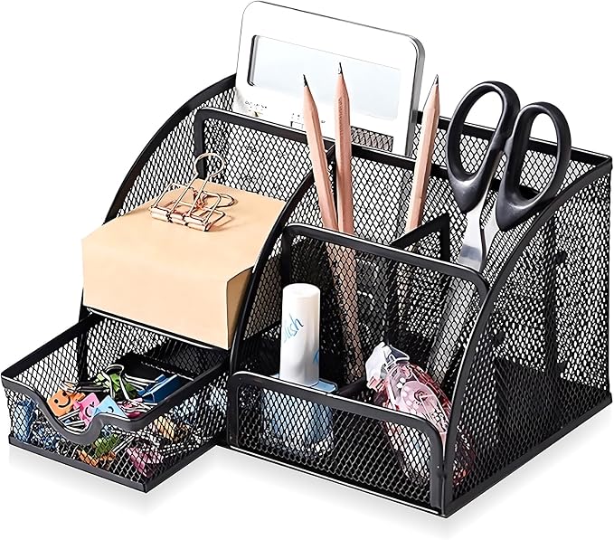 Mesh Desk Organizer, Desktop Organizer by Cayxenful