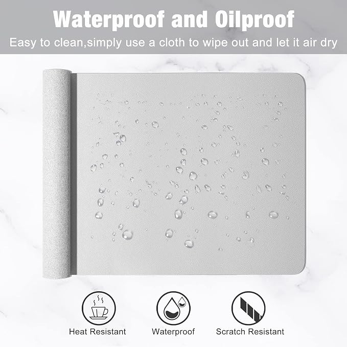 Hsurbtra Desk Pad, 23.6" x 13.8" PU Leather Desk Mat, M Extended Mouse Pad - Image 6